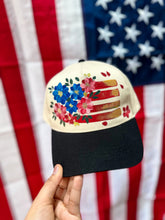 Cream and black Americana cap