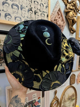 Black color shifting extra shimmery black hat (made to order)