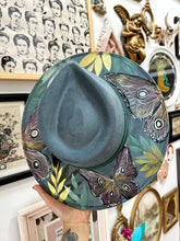 Top and bottom painted: denim blue butterflies with gold