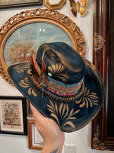 Navy Blue Cowgirl Hat with Gold and Beaded work (1 of 1)
