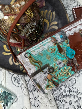 Rare 1 of 1 handmade charms vintage shoulder purse with stones