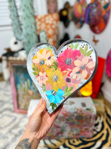 Metal floral heart