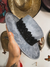 Blue with Black Lace and beaded work