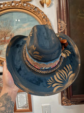 Navy Blue Cowgirl Hat with Gold and Beaded work (1 of 1)