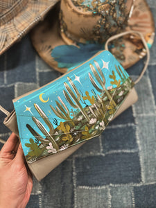 Desert Skies hand painted unique vintage shape purse