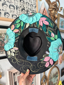 Top and bottom hummingbird painted hat