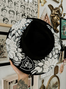 Raiders hat top and bottom painted
