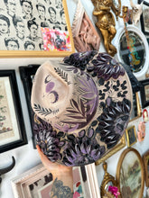 Tan purple and rose gold hat size large