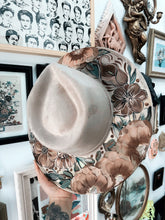 Taupe tan classic florals top and bottom painted