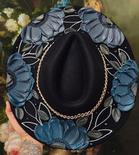 Blue and black with silver