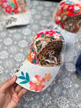 One of one: Denim baseball cap leopard