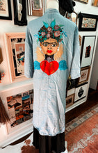 Hand painted by Yaya denim Kimono Frida inspired size M