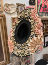 Black cowgirl hat with neutral gold florals