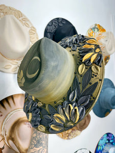 Black and gold moon hat