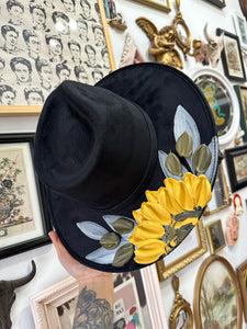 Black hat with sunflower