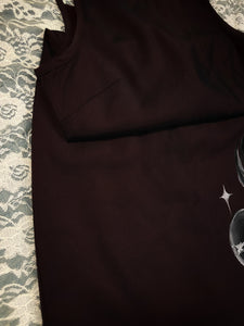 RARE FIND: Hand painted color shifting 90s burgundy and black dress size 8 (fits 6 too)