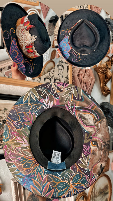 Deer butterfly heart shape hat with beaded work