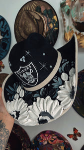 One of one: Black Raiders cowgirl hat