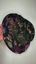 Deep green, black and purple shimmer witchy hat