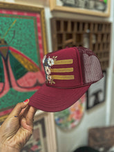 Burgundy and gold American flag