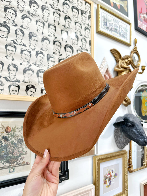 Camel Flat Crown Cowgirl Hat