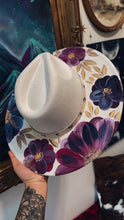 Extra wide brim jewel toned florals