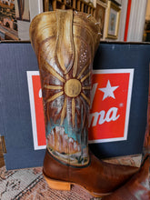 Brand new in box Tony Lama 15’ cognac leather desert painted cowgirl boots size 8