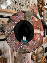 Fox heart shape hat painted top and bottom with beaded hat band