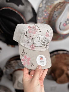 Chiefs tan with blush pink