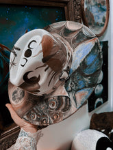 Nuetral animals of the night cream hat (free 2nd nuetral hand painted fall leaves hat)