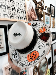 Spooky hat painted top and bottom