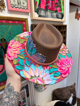 Summer double butterfly jute colorful hat