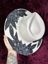 Black and ivory floral hat