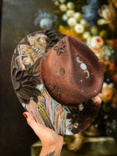 Color shifting moody lightweight and airy witchy leopard hat