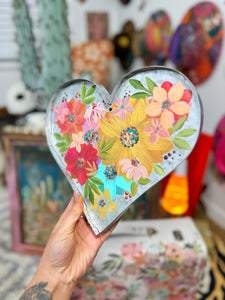 Metal floral heart