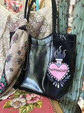 Hand painted 90s HOBO brand spacious long shoulder bag