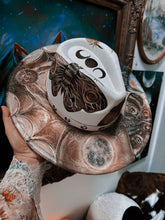 Nuetral animals of the night cream hat (free 2nd nuetral hand painted fall leaves hat)
