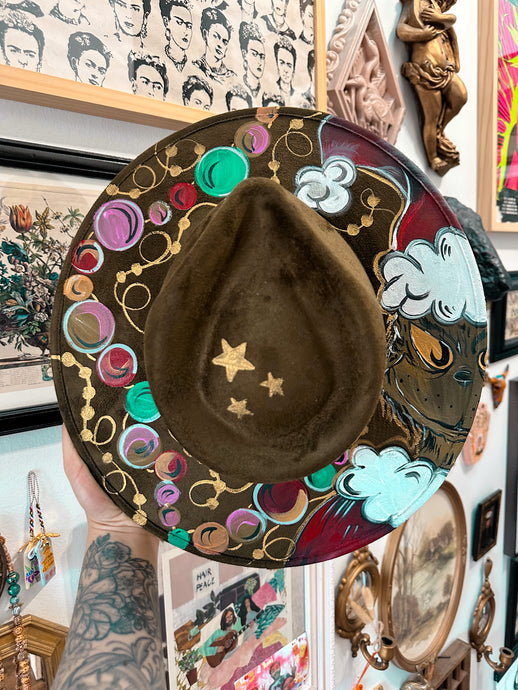 Boho Vintage Grinch Olive Green (hand painted ornament included)