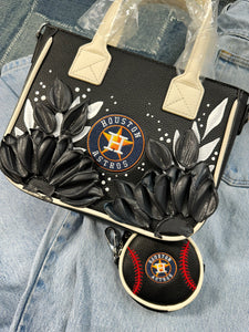 Astros crossbody purse with coin bag