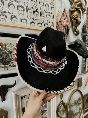 Painted top and bottom Alternative cowgirl hat