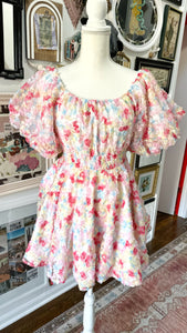 Cottagecore 3D floral puff dress size M New