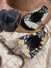 Navy blue with gold cowgirl hat ornament/ car charm