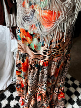 NWT: Extra wide and flowy animal floral print skirt size M-6