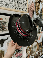 Alternative straw cowgirl hat painted top and bottom size 56 cm
