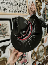 Alternative straw cowgirl hat painted top and bottom size 56 cm