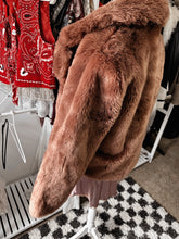 Dusty Rose gold faux fur coat size M/L