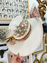 Ivory soft florals cowgirl hat