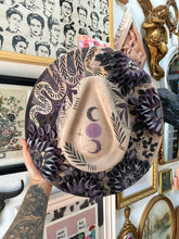 Tan purple and rose gold hat size large