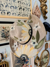 Cream beige tan sunflowers cowgirl hat