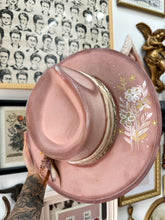 Blush pink white florals outlaw hat